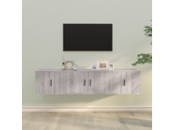 Vidaxl Conjunto Móveis De Tv 3 Pcs Madeira Processada Sonoma Cinza