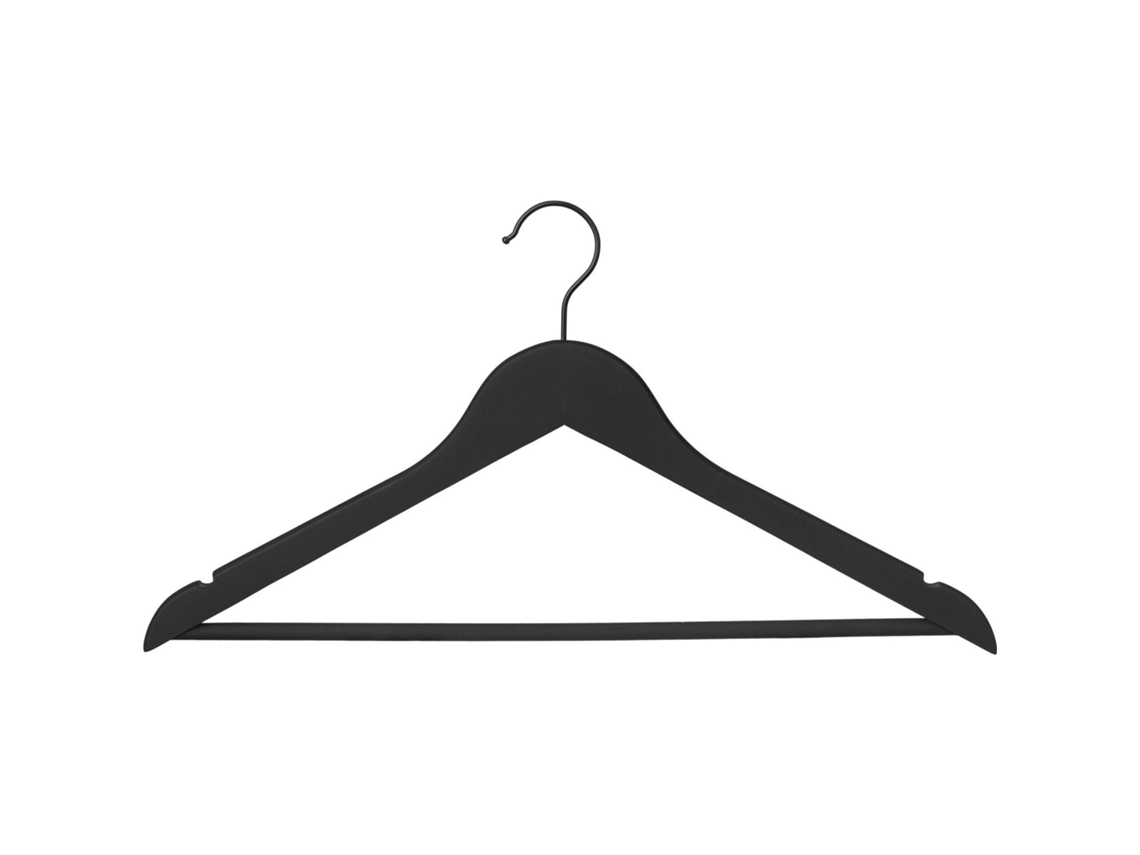 Conjunto 3 Cabides Soft Touch Preto Kasa