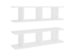 Conjunto de 2 Prateleiras de Parede Deriv. Madeira Branco MAISON EXCLUSIVE (75x18x20 cm)