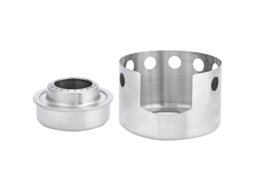 Estufa de álcool portátil para camping, senderismo, aço inox, com suporte resistente ao calor S/MARCA