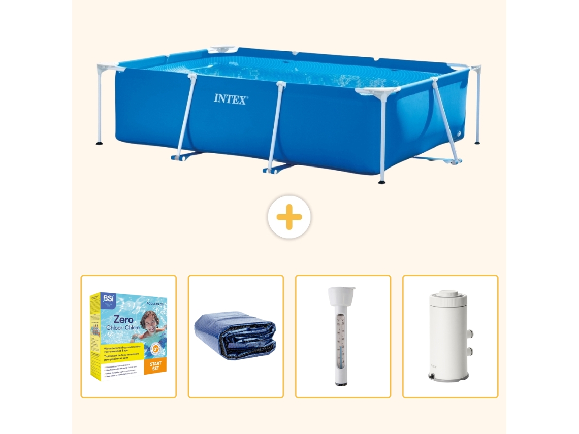 Intex Piscina Com Estrutura Retangular - 300x200x75 Cm - 5-peças S10