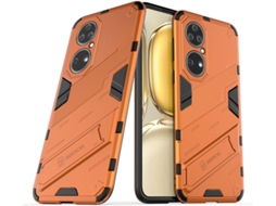 Capa Protetora Nível Militar para Huawei P50 6.5 HONGWE. Pele Sintética Textura Macia Anti-Choque Laranja