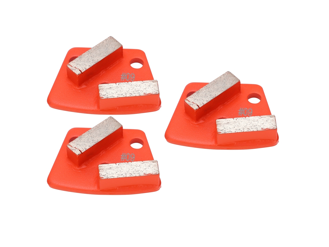 3 Peças De Sapatos De Esmerilado De Diamante Trapezoidal Para Corte Agresivo De Concreto, 2 Dentes Largos, Laranja 60