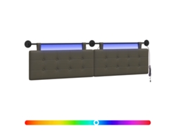 Conjunto 1 Cabeceira Suspensa Vidaxl Cinzento Couro Sintético (210 X 55 X 5 Cm)