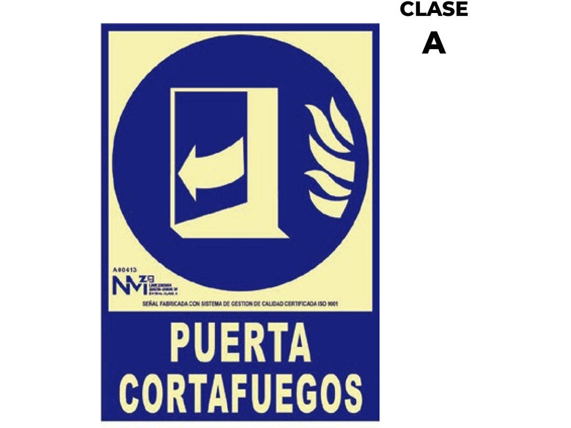 Sinal de Extinção NORMALUZ "Porta Corta-Fogo Fechar depois de Utilizar"" Classe A (Pvc 1Mm) 21X30Cm