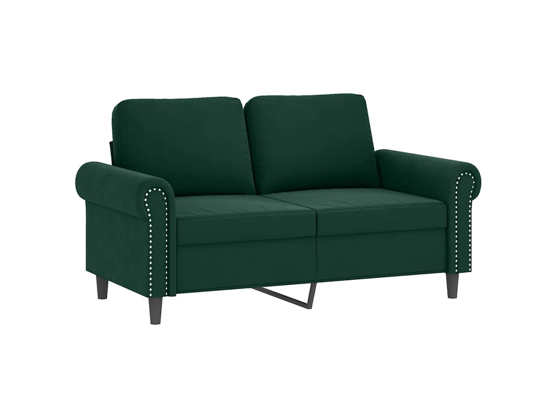 3 Pcs Conjunto de Sofás com Almofadas Veludo Verde escuro SYFAX