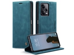Capa De Celular Anti-queda Estilo Retrô Em Couroazul - Redmi Note 12 4g