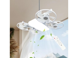 Ventilador De Teto Silencioso 2 Em 1 Com Luz, Led 3 Cores E Controle