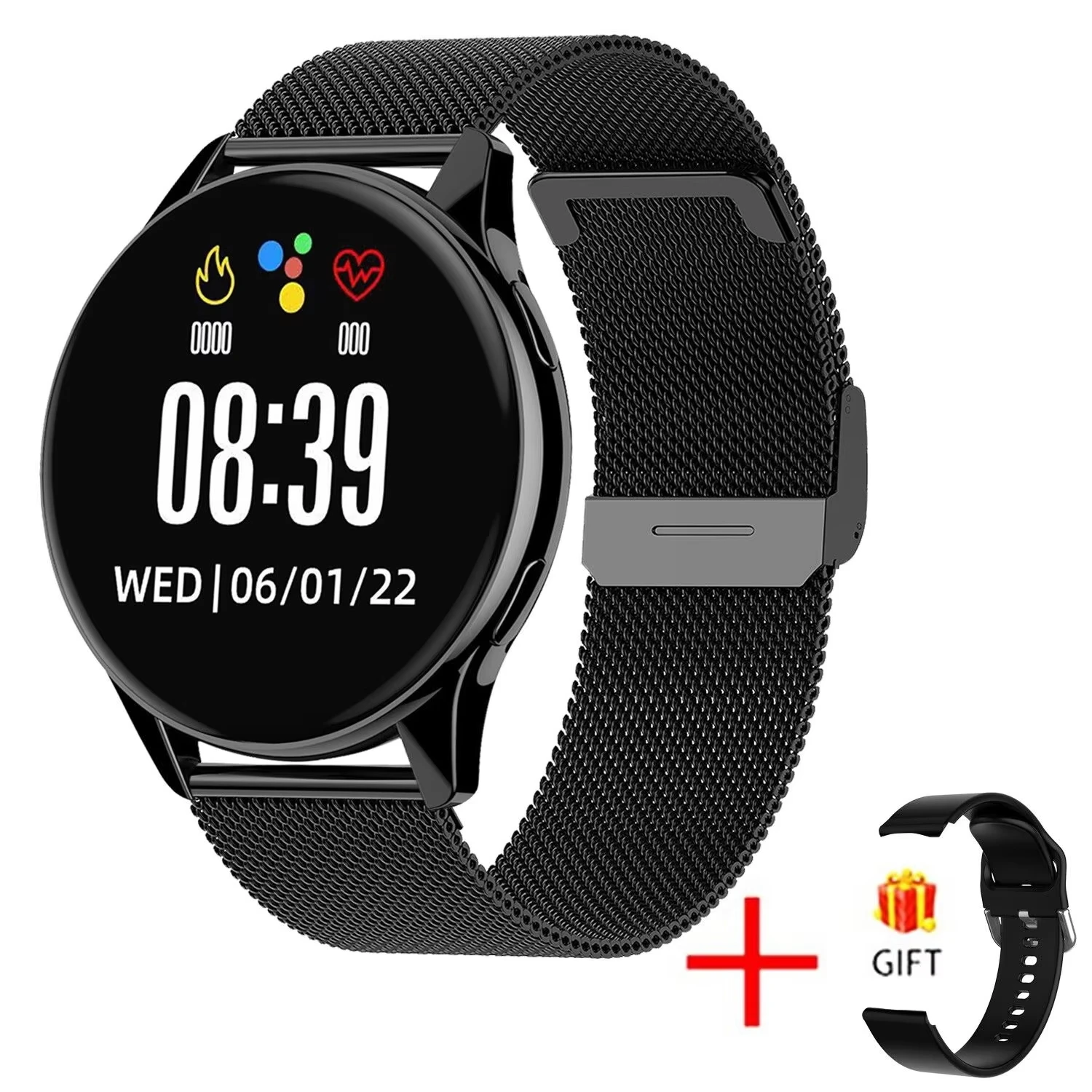 Smartwatch MDUG, tela colorida 1,1 polegadas, compatível iOS e Android