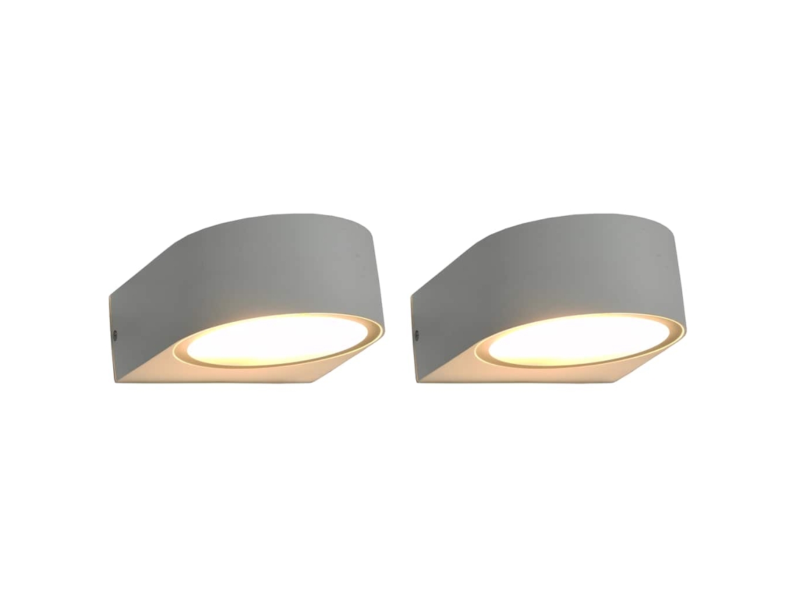 Vidaxl Candeeiros De Parede Para Exterior Redondos 2 Pcs 11 W Branco