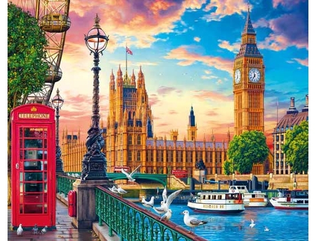 Tela FIGURED' ART Paint by Numbers - Londres na Primavera  - Figured' Art Fa10035-Y (51x2,5x41,3 cm)
