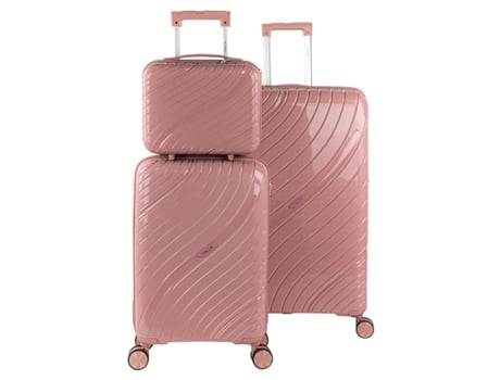 Pp ITACA Danube Rosa Hard Suitcase Set (48x75x30 Cm 94l)