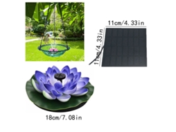 Fonte Solar De Lotus Azul 1.5w Com Painel Separado - Bomba De Água Para Pássaros, Jardim E Decoração, Sustentável E Versátil