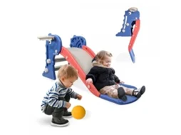 Escorrega Infantil Dobrável Degraus Antiderrapantes Capacidade Máx. 35Kg Azul Dino (Idade minima recomendada: 4 anos)
