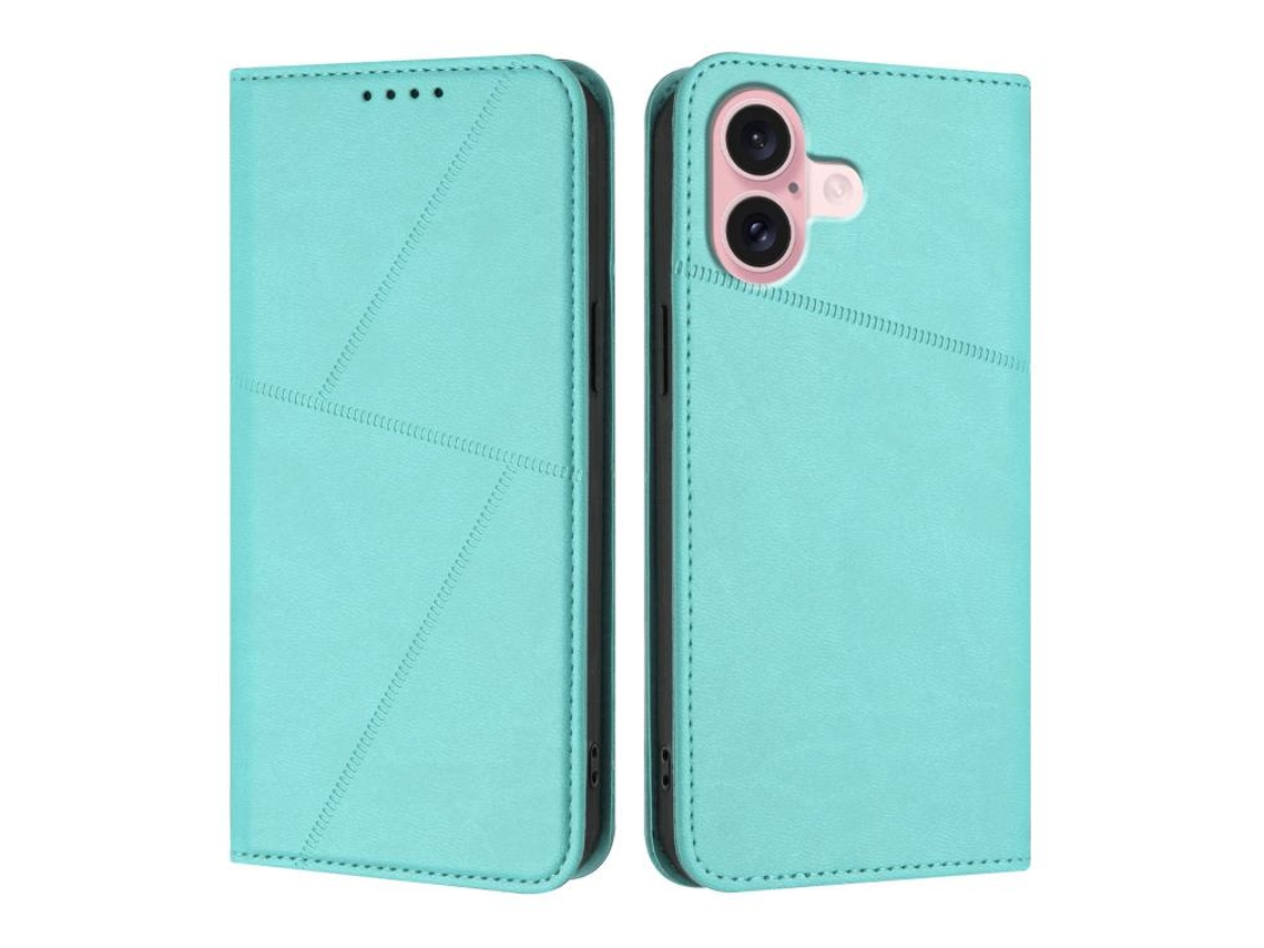 Capa De Couro Fosco Para Iphone 16 - Flip Magnético
