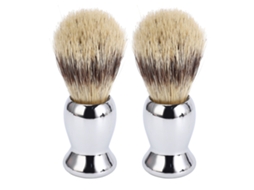 2pcs Escova De Barbear Para Homem Com Creme De Espuma - Design Ergonômico E Cabelos Sintéticos De Qualidade