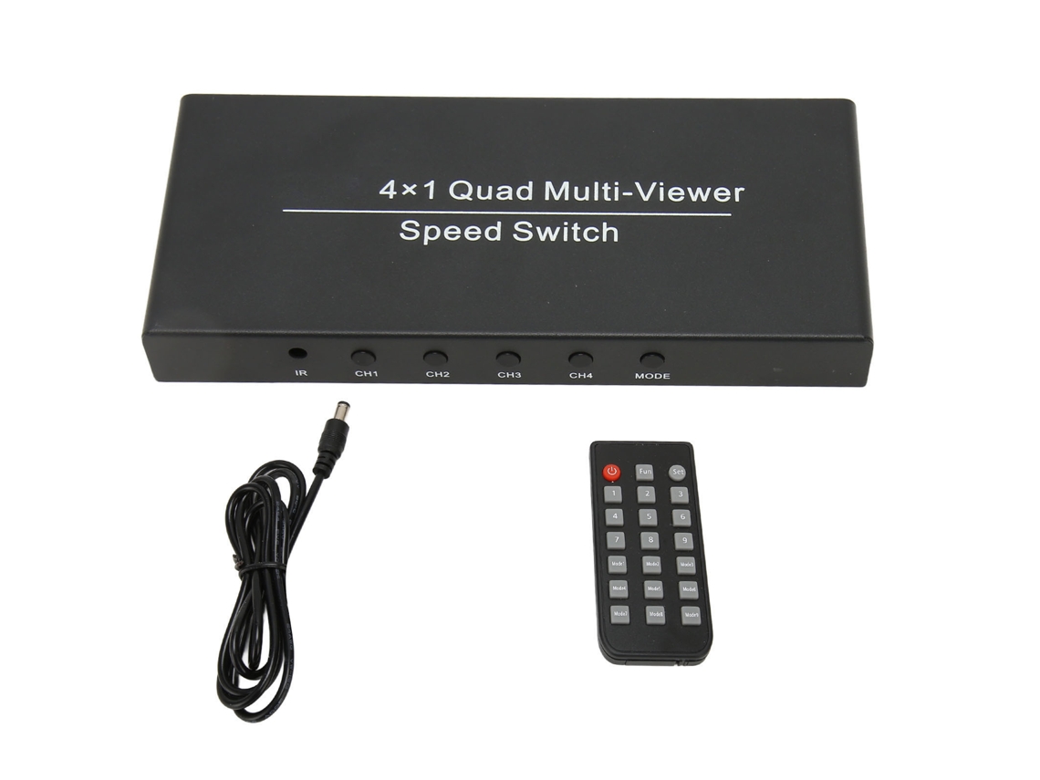 Comutador Hdmi 4 Em 1 Com Conversão 1080p E Visualização Múltipla