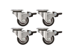 4pcs Rodas Caster Universal 360° Tpr Silenciosas com Freio
