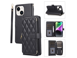 Capa Para Iphone 14 Pele Sintética Magnética Preto