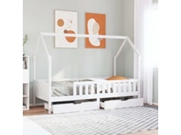 Estrutura De Cama Infantil C/ Gavetas 90x200 Cm Pinho Maciço