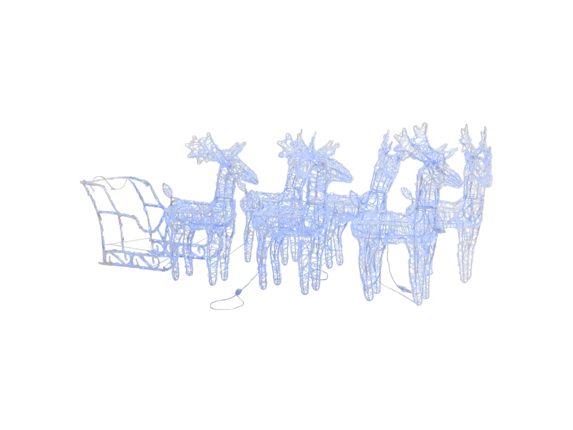 Reindeer And Sleigh Christmas Decoration, Reindeer And Sleigh Christmas Decorations Vidaxl (43 X 11 X 55 Cm (6 Pcs))