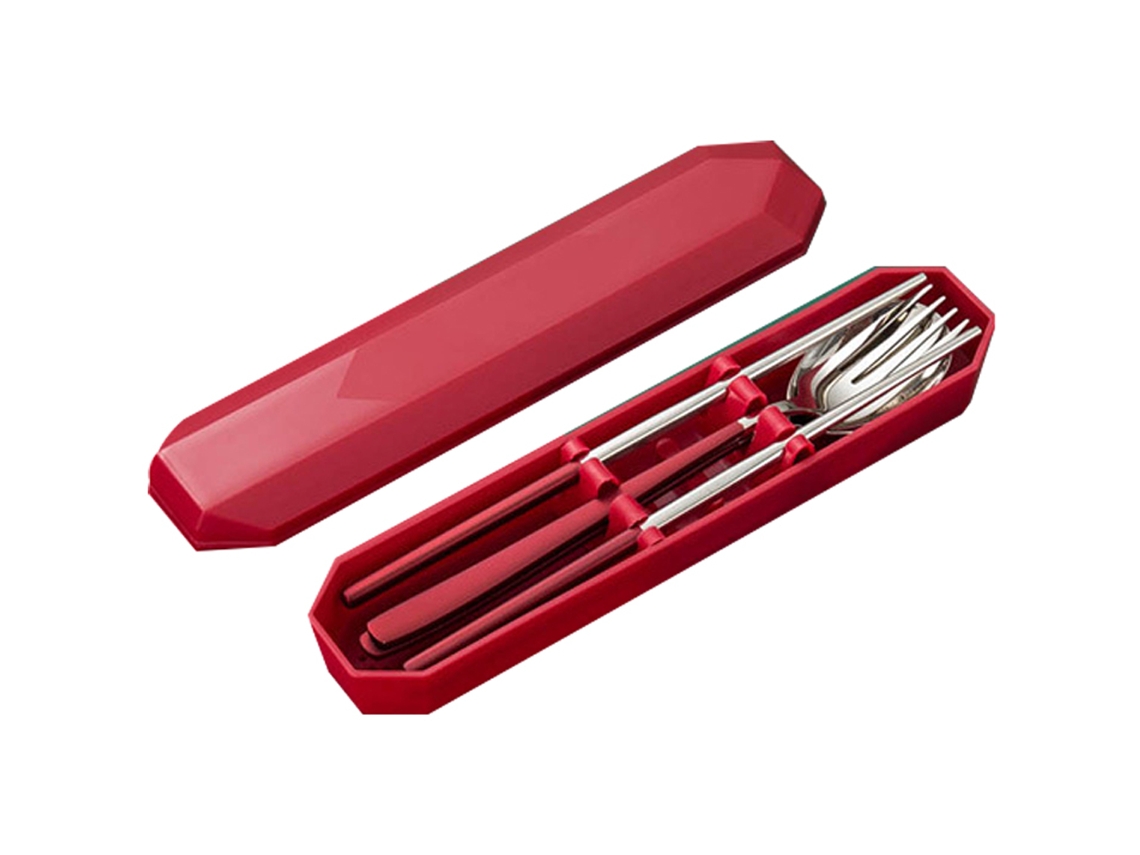 Conjunto de Talheres Portátil em Aço Inoxidável 3 Peças Seguro para Máquina de Lavar Louça NEVEANCE