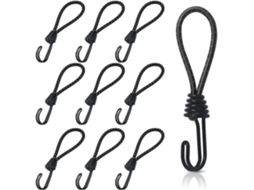 Conjunto De 10 Elásticos Com Ganchos Espirais, Cordas Elásticas Curtas De 16 Cm Com Ganchos Duplos