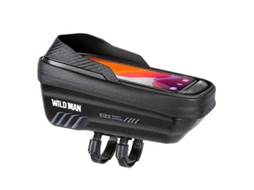 Bolsa De Tubo Frontal De Bicicleta Wild Man E12x Eva À Prova Dágua 1l Bolsa De Bicicleta Transparente Tpu Com Tela Sensível Ao Toque Slowmoose (preta)