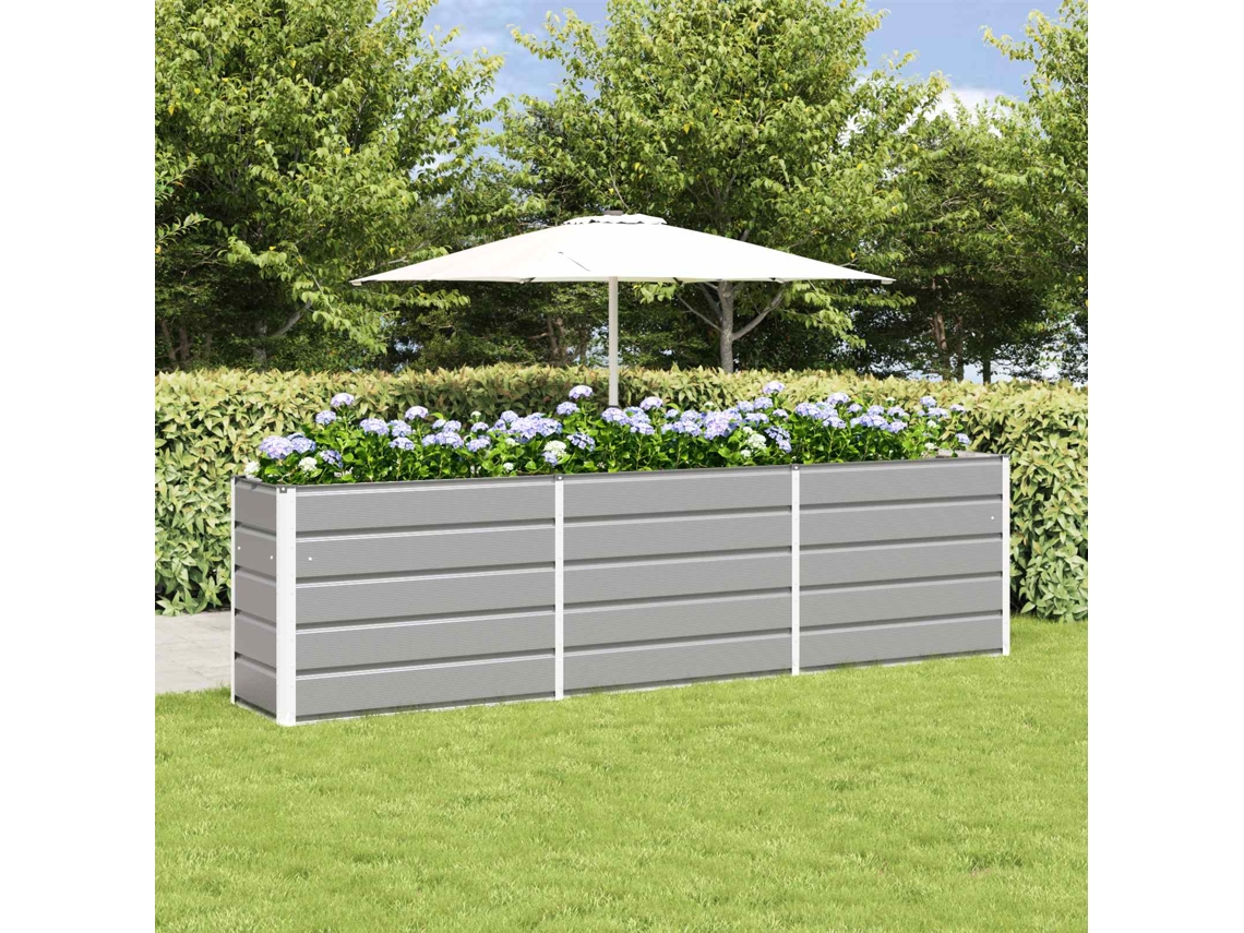 Vidaxl Floreira Cinzento-claro 290 X 50 X 75 Cm Aço Galvanizado