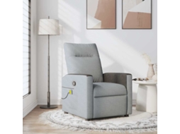 Vidaxl Poltrona De Massagens Reclinável Tecido Cinzento-claro
