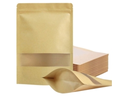 Sacos de papel Kraft Nova Line 100pcs 18*26+4cm com fecho zipper | S/MARCA