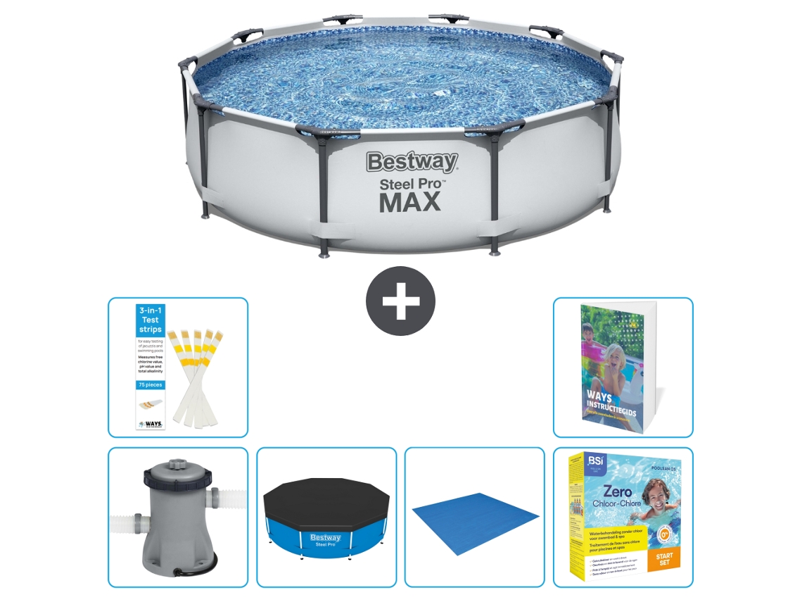 Piscina Bestway Steel Pro Max Redonda 305x76 Cm 5 peças S198 BESTWAY
