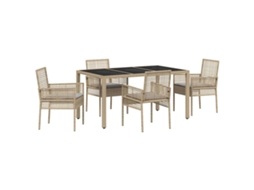 Maison Exclusive - Conjunto De Jantar Para Jardim 5 Pcs Bege Vime Pe