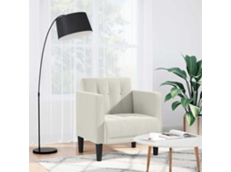 Vidaxl Poltrona Com Apoio De Braços 53 Cm Veludo Creme