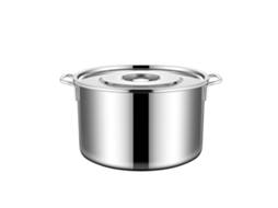 Panela De Aço Inoxidável, 50 Cm/19,7 Pol., Sopa Resistente Com Tampa, Grande Capacidade, 2 Alças