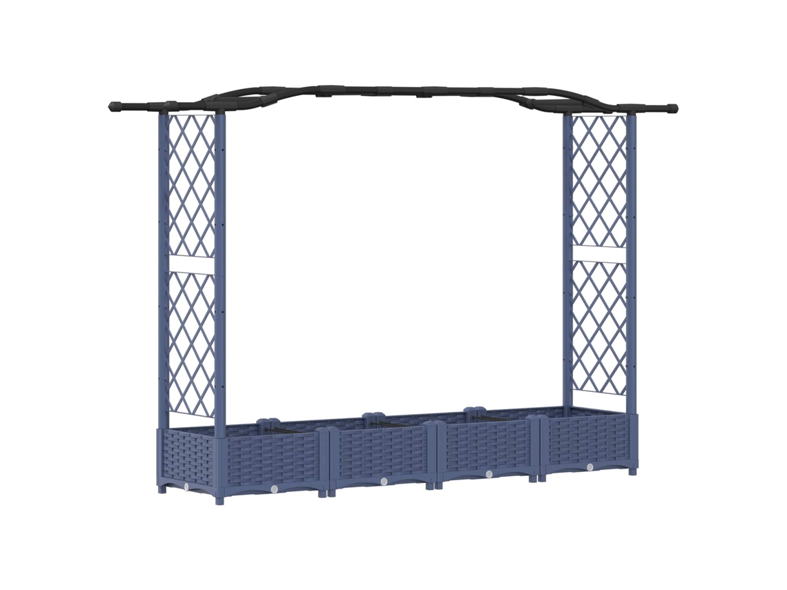 Conjunto 1 Canteiro De Jardim Elevado Vidaxl Cinzento Polipropileno (207 X 40 X 123 Cm)
