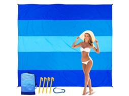 Tapete Praia 200x140cm ,rápida, Anti-areia Para Campismo, Piquenique E Viagens Em Família Azul/azul Claro Hexinyigjly