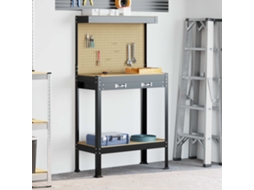 Vidaxl Bancada Preto 81 X 41 X 145 Cm Madeira Revestida E Metal