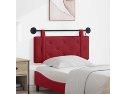 Vidaxl Cabeceira Suspensa Com Luz Led Vinho Vermelho Couro Sintético