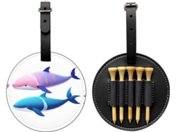 Bolsa para armazenamento de tees de golfe Data Breach Wolf, preta, fácil de transportar | S/MARCA
