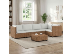 Vidaxl 6 Unid. Conjunto De Lounge De Rattan Com Almofadas Gendt