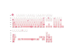 Lurelia Keycaps Rosa Impressão Lateral Flor Cerejeira 134 Teclas Para Teclado Mecânico