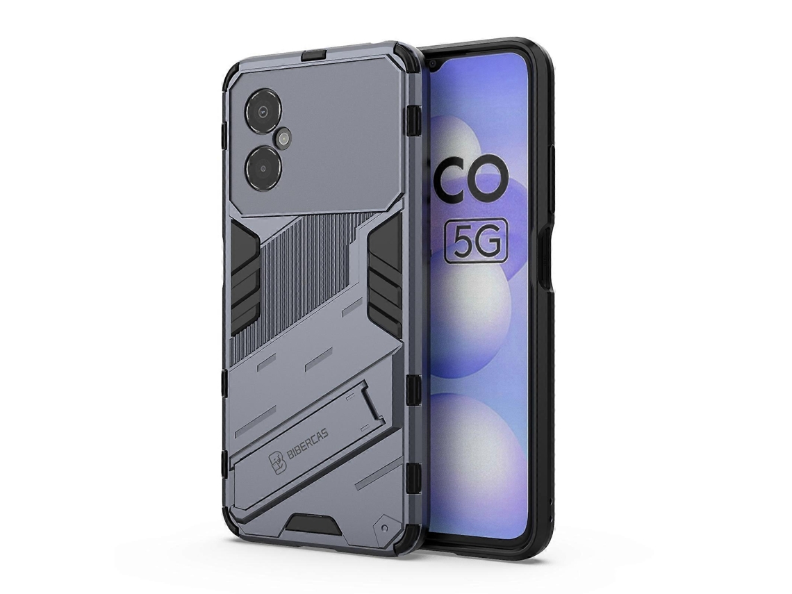 Capa De Celular 2 Em 1 Punk Armor Pc Tpu À Prova De Choque Com Suporte Invisível Para Xiaomi Poco M4 5g