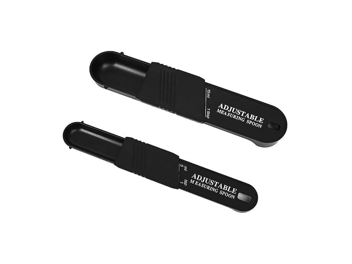 Lurelia Colher Medidora, Colheres Medidoras De Plástico Ajustáveis Para Cozinha (pacote Com 2, Ml E Gramas), 5 Ml, 15 Ml, 16 Cm