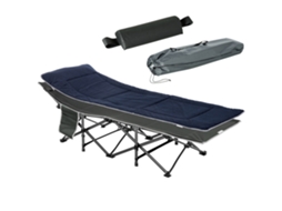 Cama de Camping Dobrável com Travesseiros S/MARCA (188x64,5x53cm) Azul Cinza