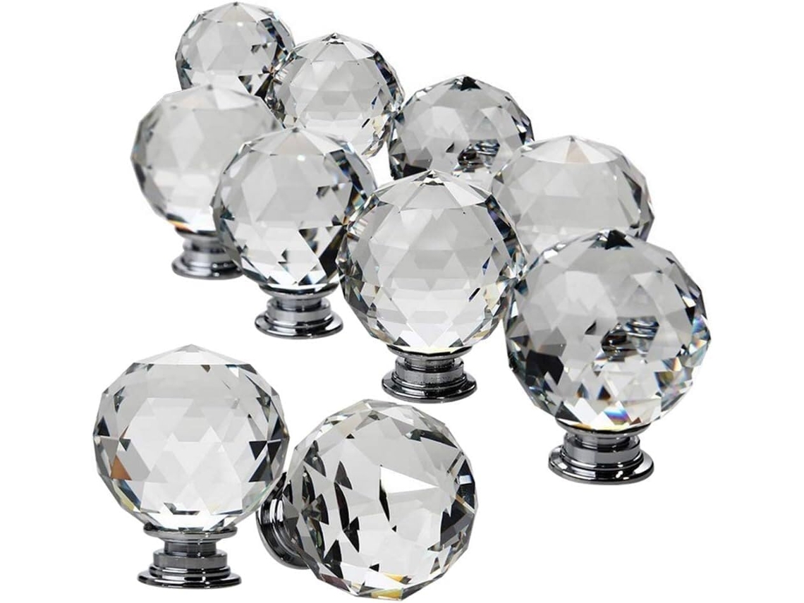 Puxadores De Cristal Para Gavetas, Puxadores De Cristal Para Portas, Puxadores Para Cômodas, Conjunto De 10 Peças Com