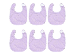 Pacote Com 6 Babadores Impermeáveis ​​para Meninas, Babador De Algodão Felpudo, Malha Lisa, Babadores Para Alimentação Infantil - Menina - 26