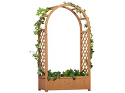 Vaso Retangular com Treliça e Arco (madeira de Abeto Pré untada, Fundo com Ripas, 83x36x152 Cm)