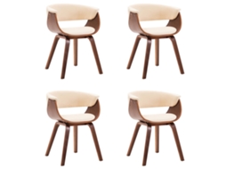 Dining Chair, Dining Chairs Vidaxl Creme Couro Artificial (n/a)