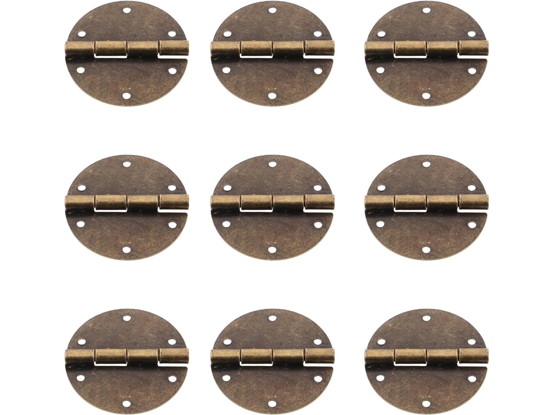 Beaupretty Conjunto De 10 Dobradiças Redondas Metal Estilo Antigo Para Armários Cozinha, Móveis E Projetos De Marcenaria